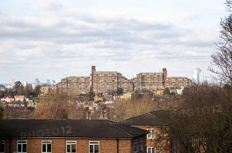 Dawson's Heights or Dawson Heights housing estate, East Dulwich, south London, England, UK architect Kate Macintosh completed 1972