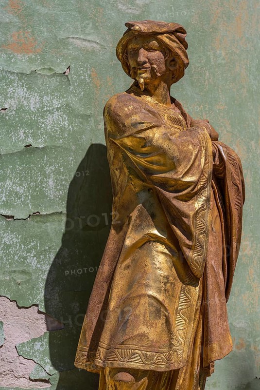 Golden sculptures as façade decoration from the Chinese House, Sanssouci Park, Potsdam