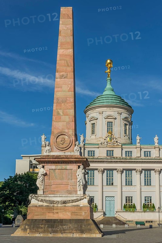The old town hall as a museum with an obelisk on the old market square, Potsdam