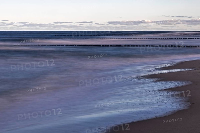 Grooves in the sea, long exposure, Zingst, Fischland-Darß-Zingst, Western Pomerania Lagoon Area National Park, Mecklenburg-Western Pomerania, Germany