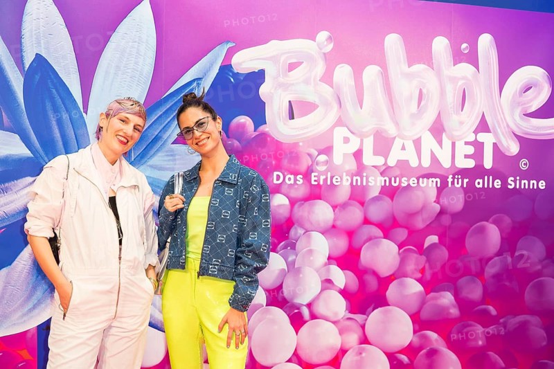 Luise Zücker and Zora Alber at the opening of Bubble Planet - The Adventure Museum for All Senses at Arena Berlin, Berlin, 11.12.2025