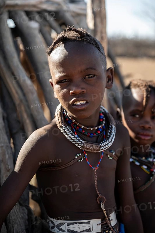 Portrait, Himba boy, traditional Himba village, Kaokoveld, Kunene, Namibia