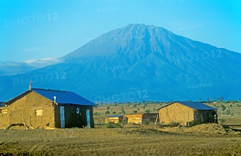 Mount Meru near Arusha in Tanzania, Africa, June 2000, vintage, retro, old, historic