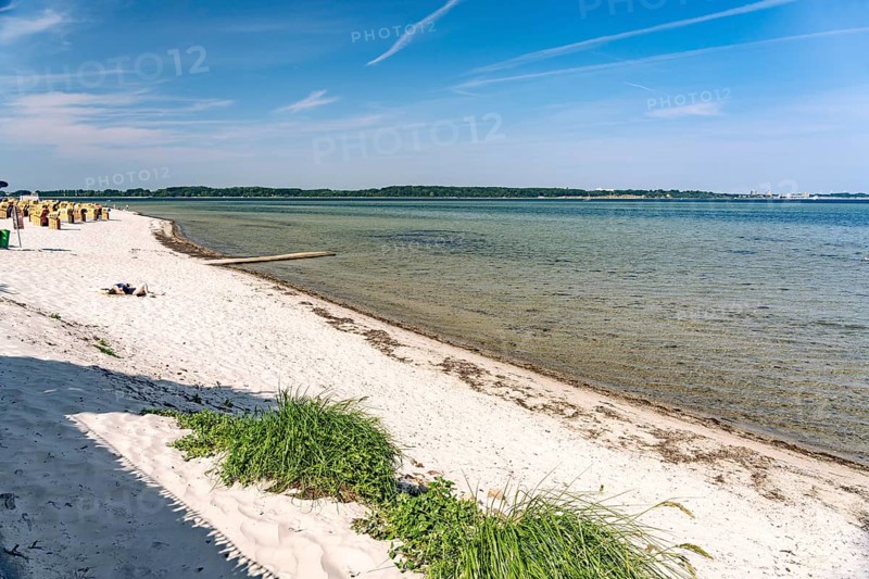 The beach of Laboe on the Kiel Fjord, Laboe, Schleswig-Holstein, Germany