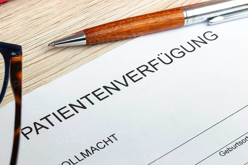 Close-up of a symbolic health care directive