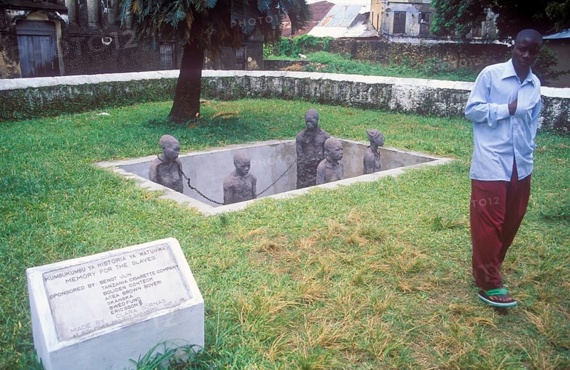 Slavery memorial on the Old Slave Market in Zanzibar Town, Zanzibar, Tanzania, Africa, June 2000, vintage, retro, old, historic
