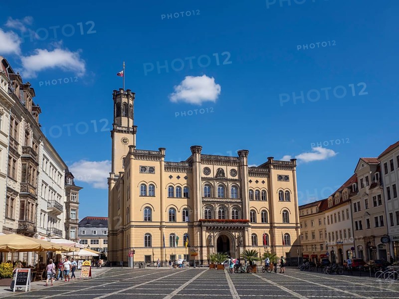 View of Town Hall, Johannisplatz, Zittau, Saxony, Germany
