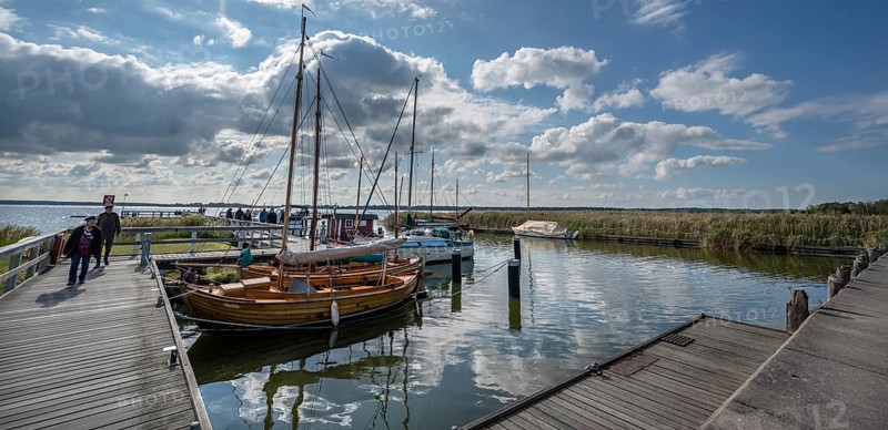 Sailing boats in the port of Wustrow, Darß, Mecklenburg-Vorpommern, Germany
