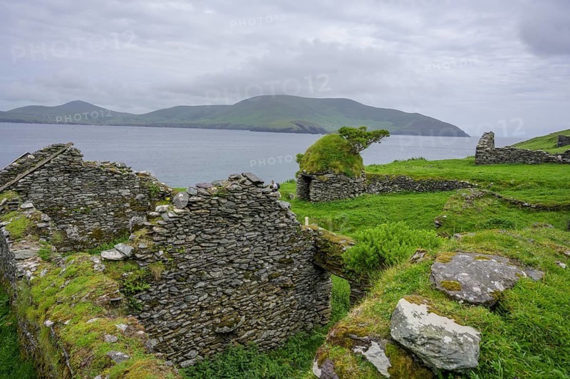 Ruins, Great Blasket Island, Dunquin, Kerry, Ireland