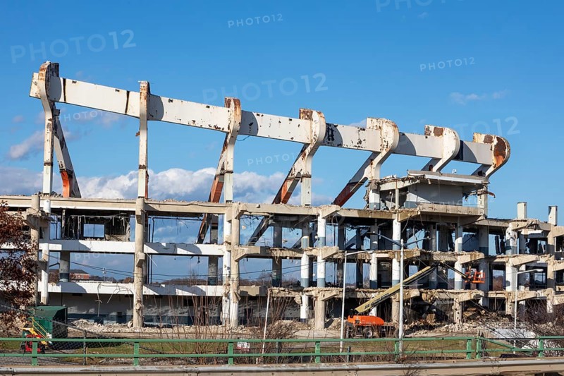 Washington, DC - Demolition of RFK Stadium. The stadium hosted baseball, football, soccer, and other events from 1961 to 2019. It will be replaced by a $3.7 billion stadium for the National Football League's Washington Commanders