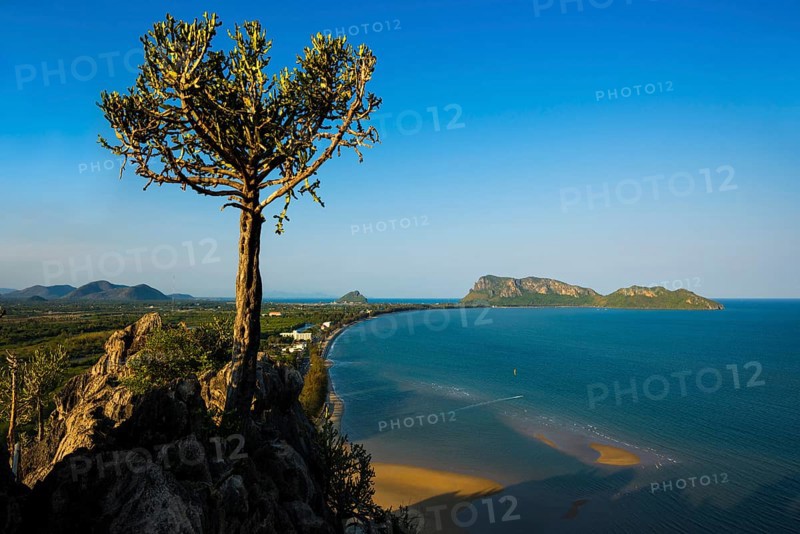 Panoramic view from Wat Khao Chong Krachok, Prachuap Khiri Khan, Prachuap Khiri Khan Province, Central Thailand, Thailand