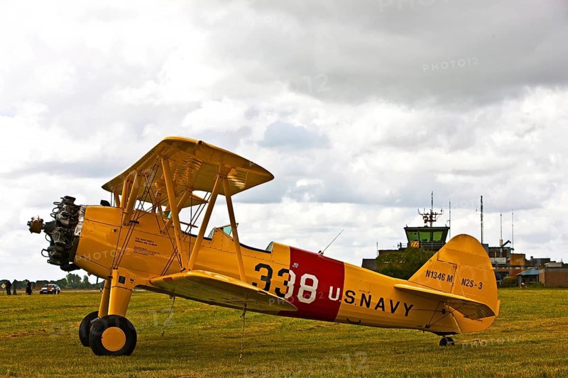 Boeing Stearman, radial engine, biplane, classic tail wheel, trainer, Spotterday, Wittmund, Lower Saxony, Germany