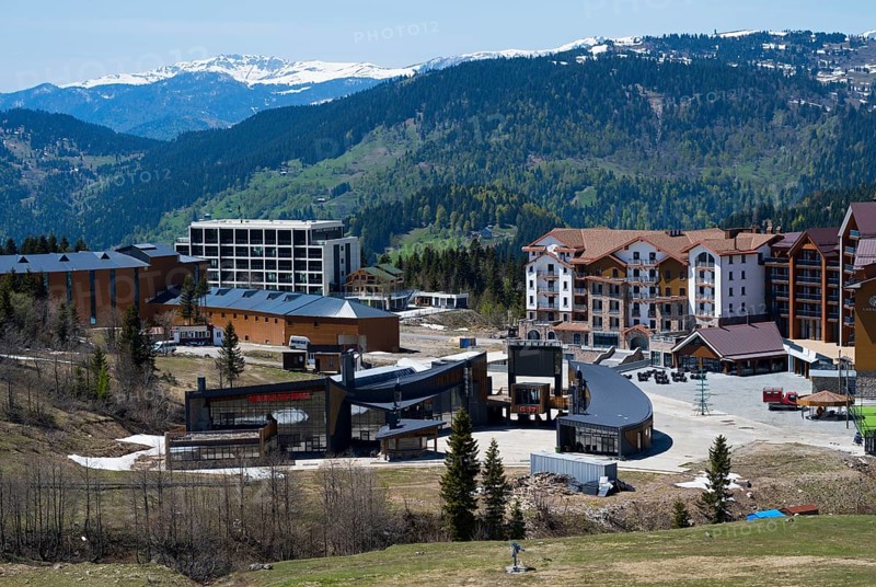 A modern resort in the mountains with a breathtaking view of the surrounding hills, ski resort, Goderdzi, Ajara region, Adjara, autonomous republic, Georgia