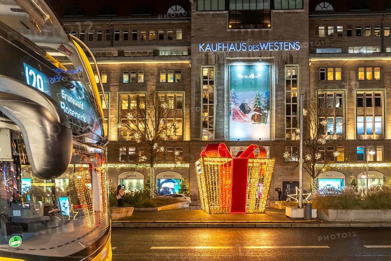 The KaDeWe, department store of the West on Tauentzienstraße in Christmas light decoration, Berlin, Germany