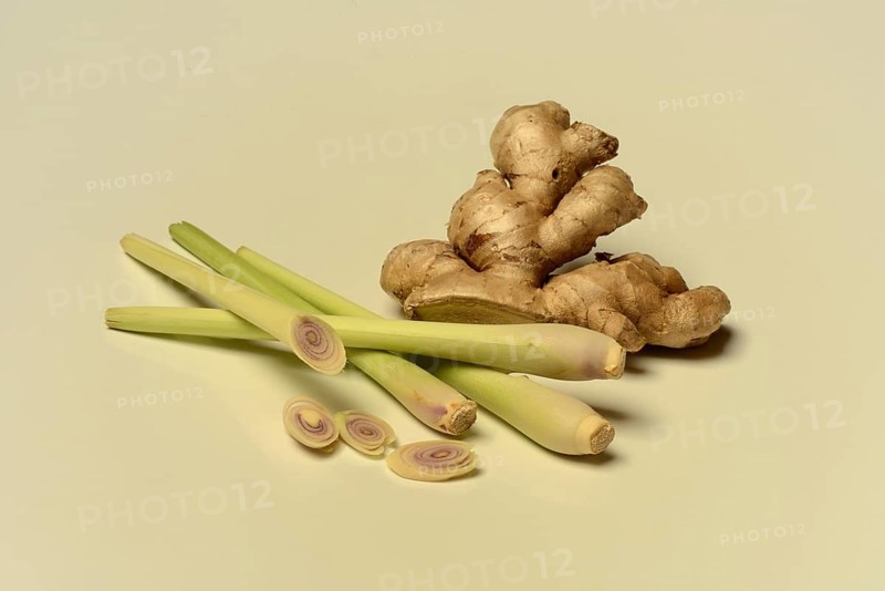 Ginger, ginger root and lemongrass