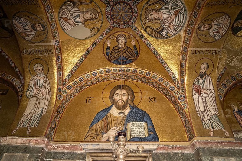 Mosaics in the Catholicon of the Hosios Luke Monastery, UNESCO World Heritage Site in Steiri, Greece