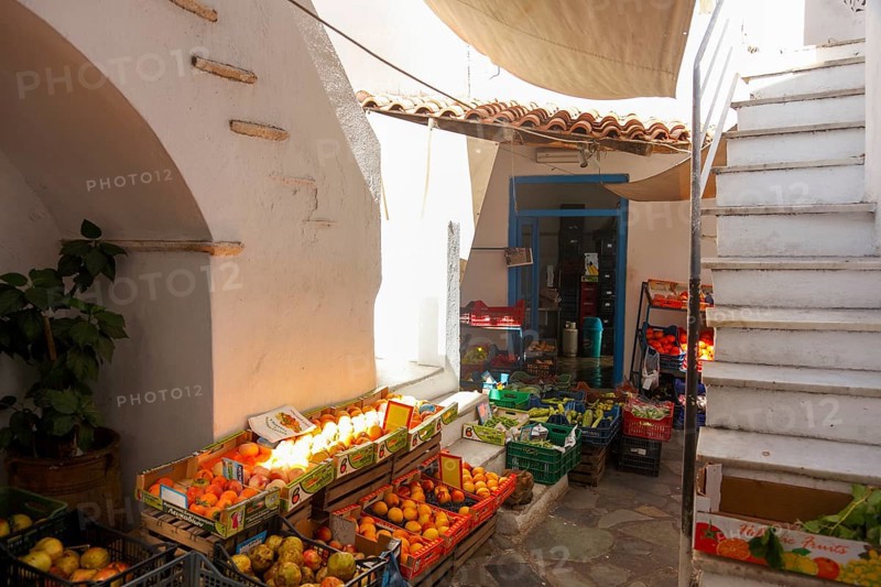 Alley in the old town of Naxos, Cyclades, Greece