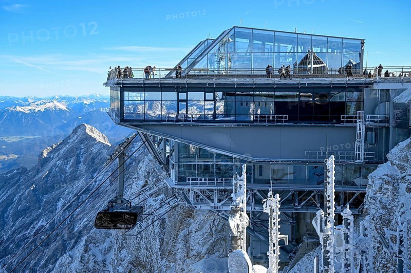 Mountain station of the cable car to the Zugspitze (2962 m), German side, Grainau municipality, Garmisch-Partenkirchen district, Bavaria, Germany