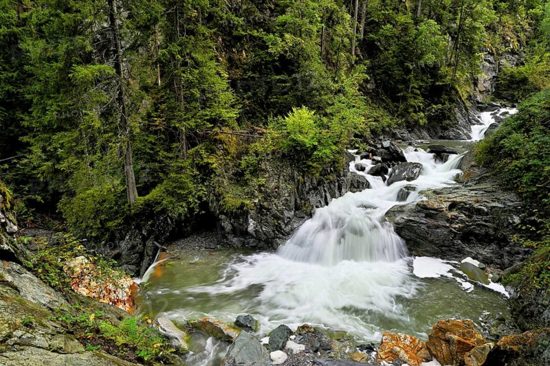 Diosaz mountain river in the gorge, Gorges de la Diosaz, Les Houches, Chamonix-Mont-Blanc, Haute-Savoie, France