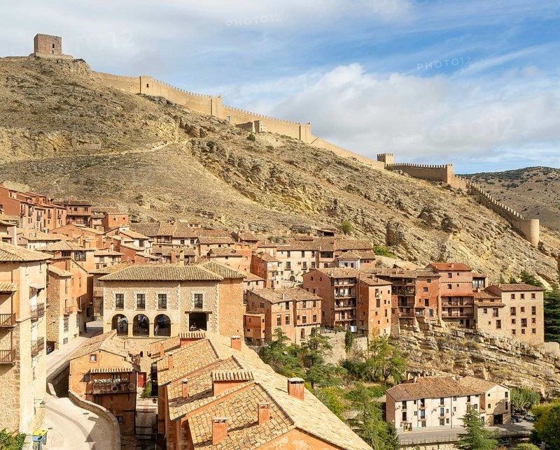 Historic buildings in medieval village of Albarracín, Teruel province, Aragon, Spain