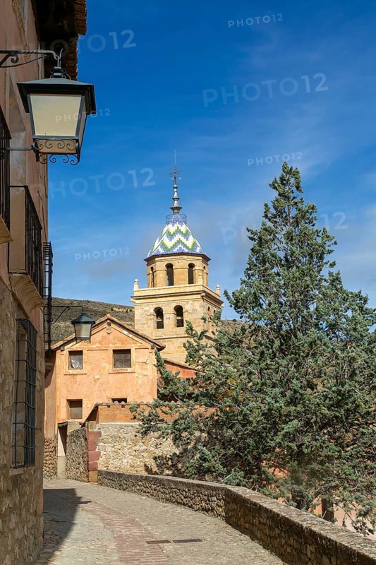 Cathedral church of San Salvador, historic buildings in medieval village of Albarracín, Teruel province, Aragon, Spain