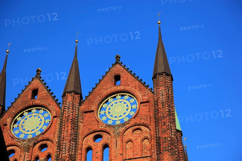 Town hall in the urban area of Altstadt, Stralsund, Hanseatic City of Stralsund, Vorpommern-Rügen district, Mecklenburg-Western Pomerania, Germany