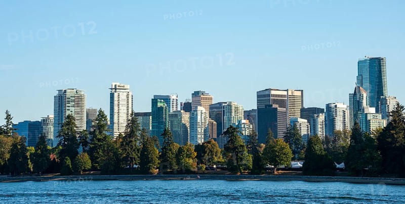 Skyline, city view with skyscrapers, Vancouver, British Columbia, Canada