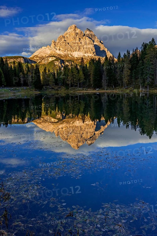 Mountain lake, mountains, reflection, sunny, evening light, Lake Antorno, Lake Antorno, Three Peaks, Dolomites, Italy