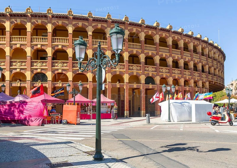 Plaza de Toros de la Misericordia historic bullring building, city of Zaragoza, Aragon, Spain