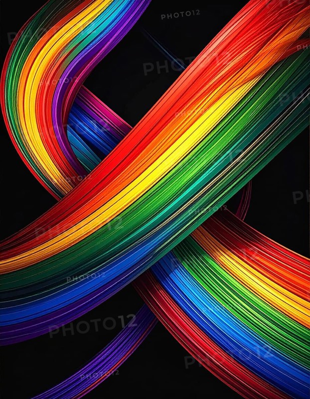 Abstract digital art featuring vibrant, intersecting neon lines creating a geometric pattern, Intersecting neon lines form a vibrant abstract geometric grid against a black background, Seamless looping illustration, colorful diagonal lines, creating a modern dynamic template background, vibrant colored lines and geometric forms for business or technology wallpaper, AI generated