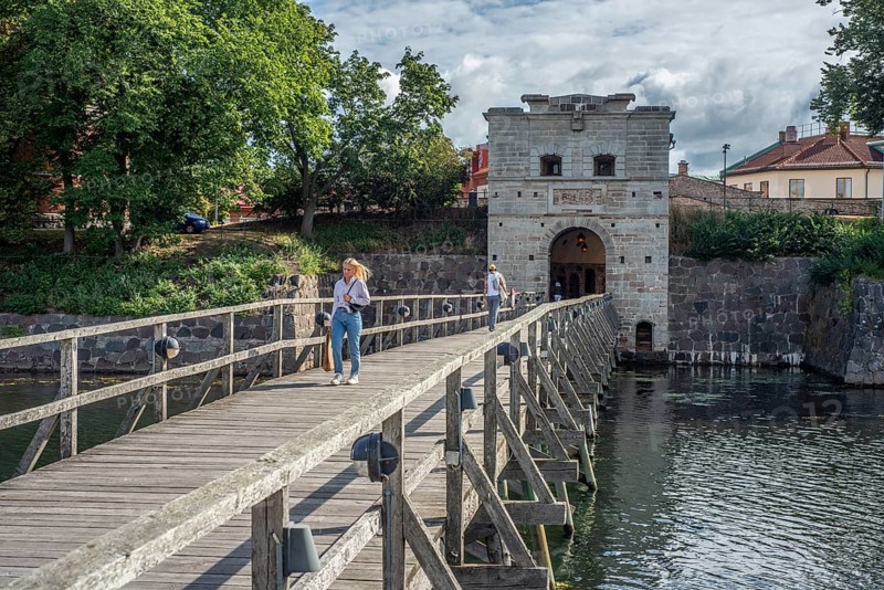 Västerport, the main gate in the old medieval defensive wall around the old city in Kalmar, Småland, Sweden Scandinavia