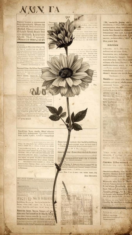 Grunge old public newspaper, texture background wallpaper illustration, vintage tattered yellow press news, AI generated