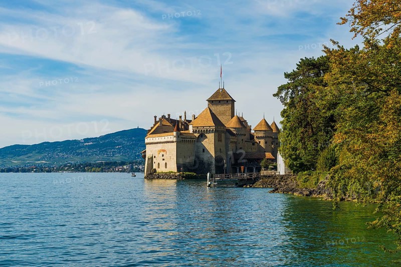 Château de Chillon, Chillon Castle, near Montreux, Lake Geneva, Lac Léman, Canton of Vaud, Switzerland