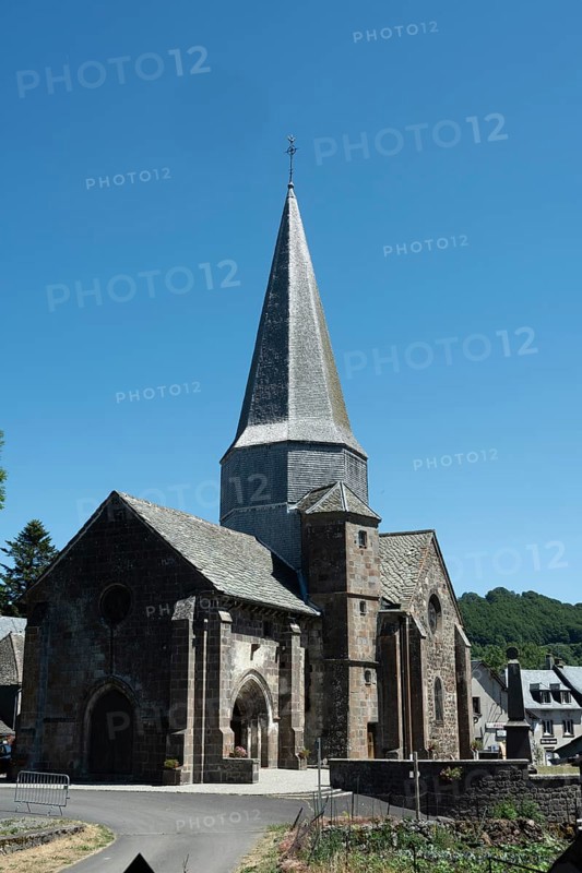 Compains, Saint Georges church, Auvergne Volcanoes Regional Park, Cezallier region, Puy de Dome, Auvergne Rhone Alpes, France