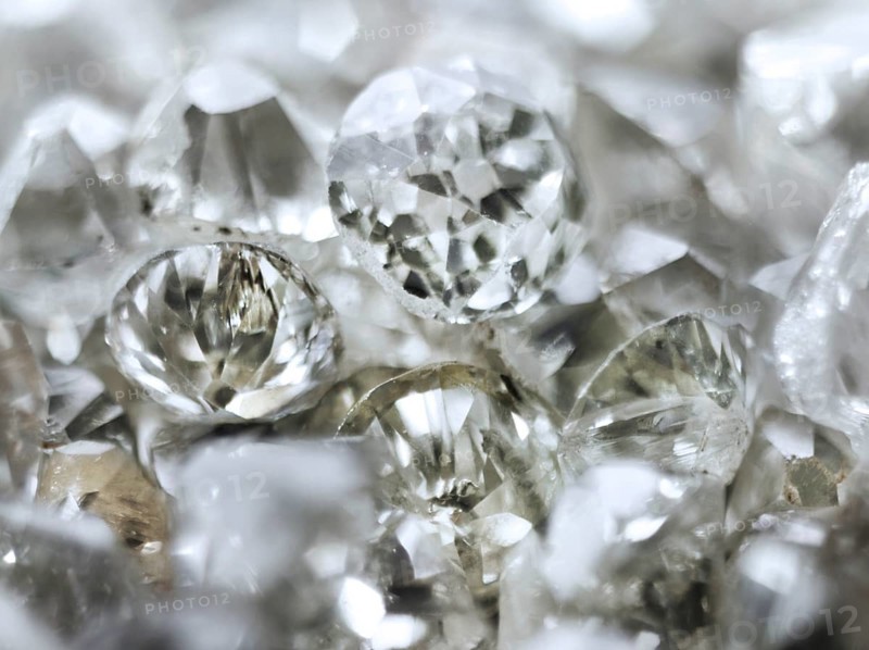 Many valuable diamonds, some rough, some cut, for further processing for the jewellery industry