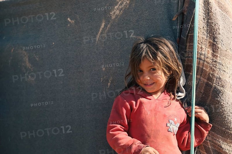 Syrian children playing in a refugee camp near the Turkish border on World Children's Day. Aleppo, Syria October 29, 2022, Aleppo, Syria