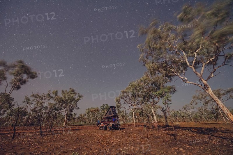 Australia Outback Landrover Camper Starry sky, Australia