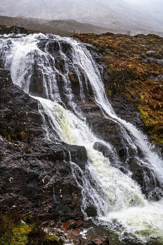 Glencoe Waterfall, Glencoe Valley, Argyll, Scotland, United Kingdom