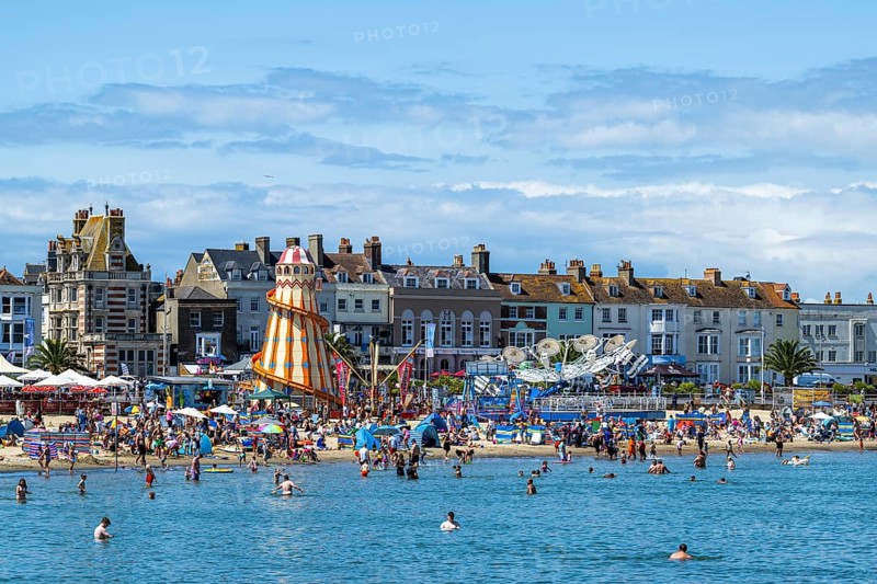 Beach and seaside in Weymouth, Esplanade, Weymouth, Dorset, England, United Kingdom