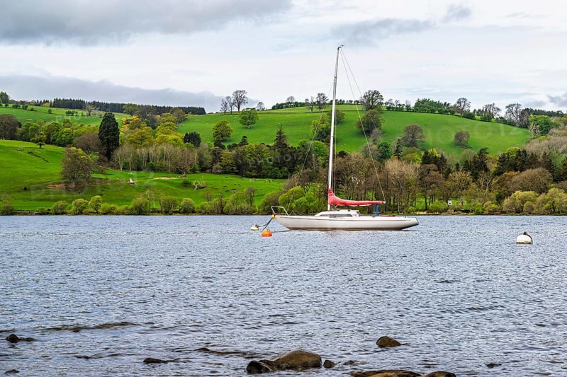 Boats on Ullswater Lake, Pooley Bridge, Lake District National Park, Cumbria, England, United Kingdom