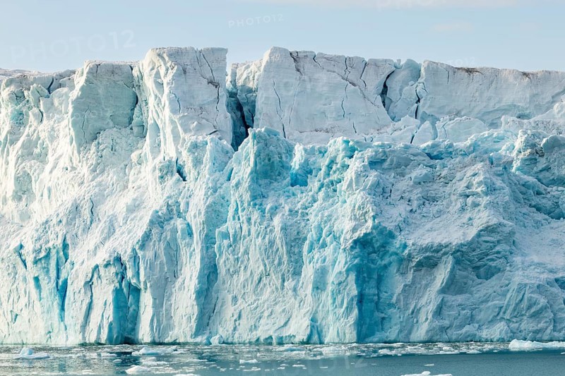Glacier tongue, ice, break-off edge, sea, Lillienhöökbreen, Spitsbergen, Svalbard