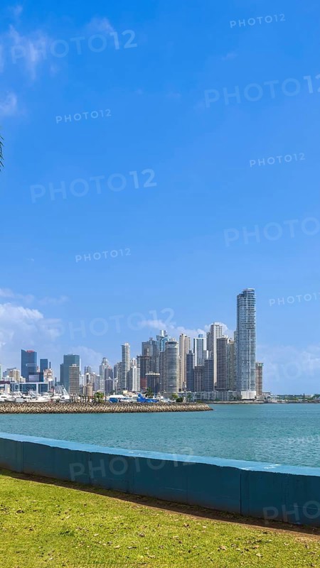 Panoramic view of skyline of Panama City downtown and financial center