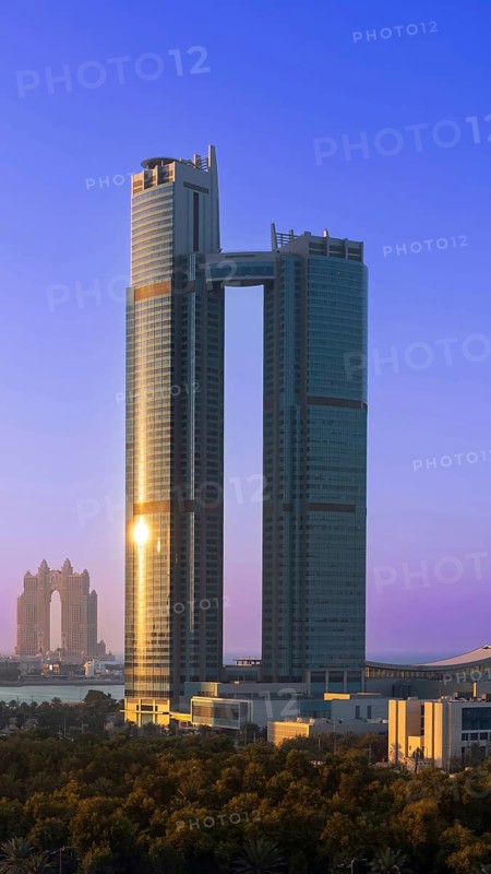 UAE, United Arab Emirates, Abu Dhabi downtown panorama and financial center skyline