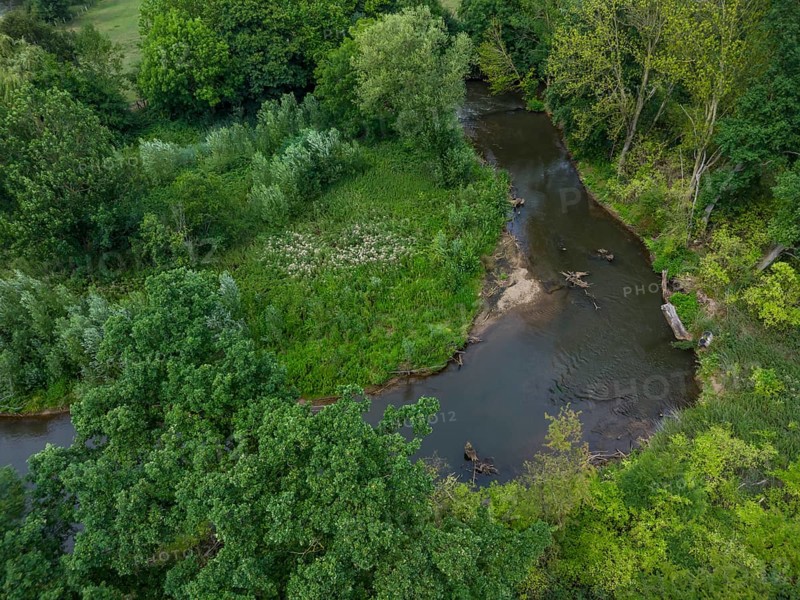 Renaturalised Erft near Neuss, North Rhine-Westphalia, Germany