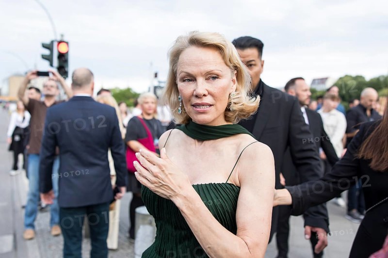 Pamela Anderson attends the film premiere of The Naked Gun at the UCI Luxe East Side Gallery, Berlin, 24.07.2025