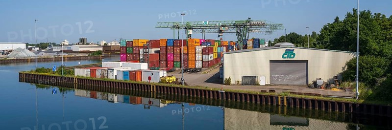 Container Terminal, CTD, canal, harbour, Dortmund, Ruhr area, North Rhine-Westphalia, Germany