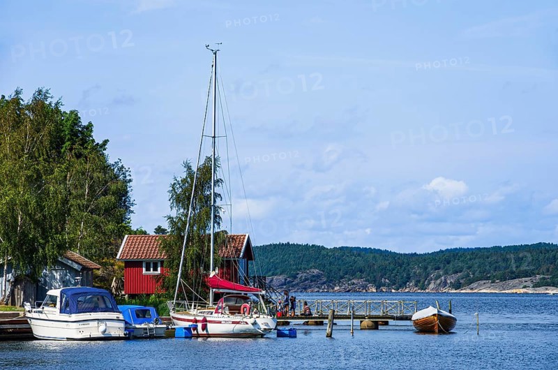 Maritime living and harbour ambience in the village of Henan on Orust, Bohuslän, Västra Götalands län, Sweden
