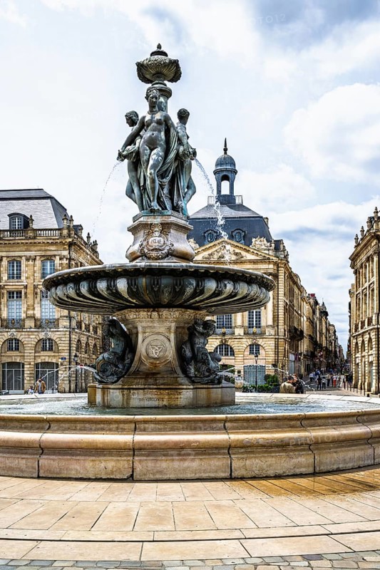 Fontaine des Trois Graces, Place de la Bourse, Bordeaux, Gironde, Nouvelle-Aquitaine, France