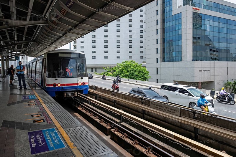 BTS Skytrain stop, Bangkok, Thailand