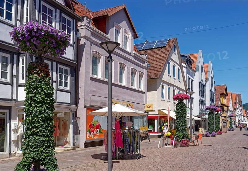 Klosterstraße in the historic old town of Rinteln. Lower Saxony, Germany